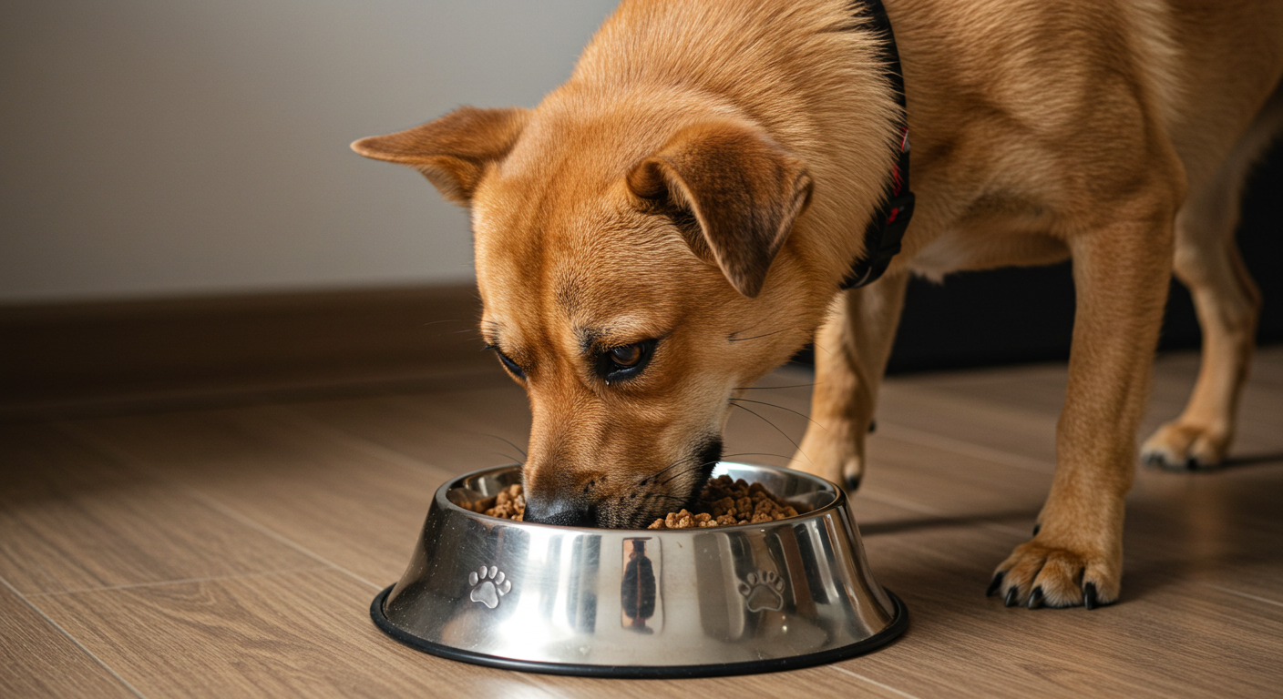 dog eating the right food