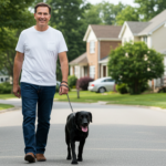 dog following his owner