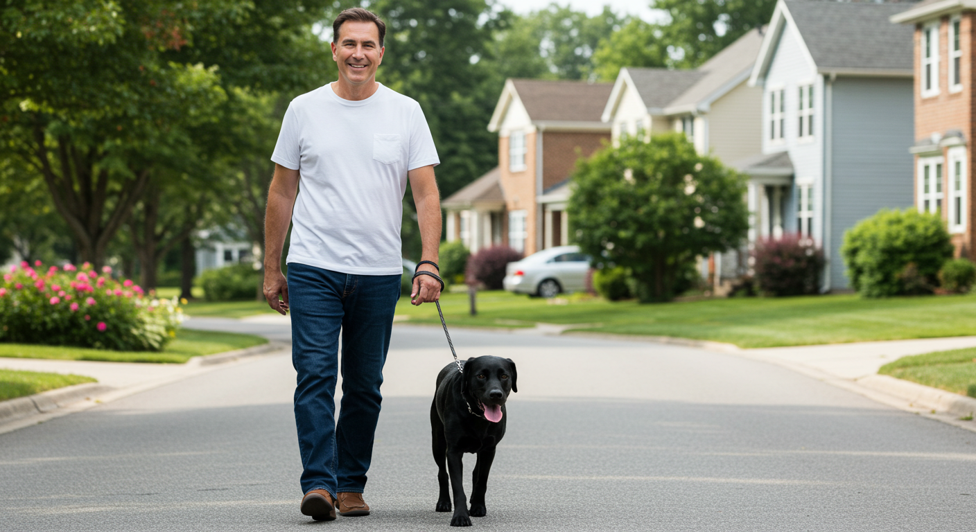 dog following his owner